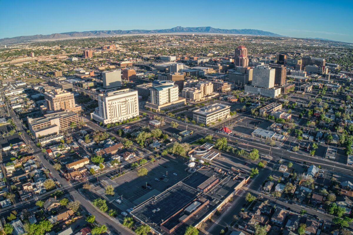 Aerial View of Albuquerque, The biggest City in New Mexico